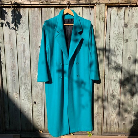 Vintage Teal Coat - Picture 1 of 4